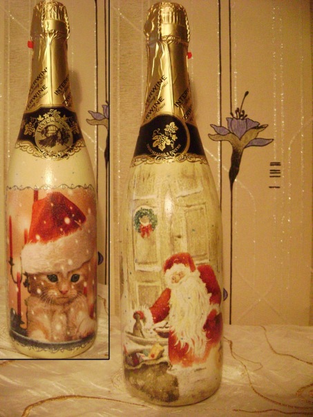 Декор бутылки шампанского на новый год фото